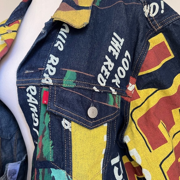 Levi's Trucker Jacket 150th Anniversary Banner Print
Pockets Mens L Denim NEW - Picture 9 of 12